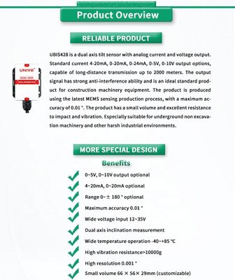 UNIVO UBIS-428Y High Precision Analog Output Digital Inclination Sensor for Industrial