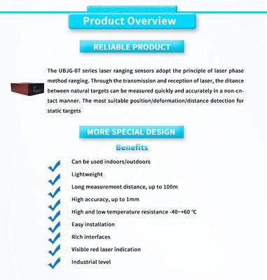 High Precision Single Point Laser Ranging Sensor Range 0.1-100m Mini Protective Lidar