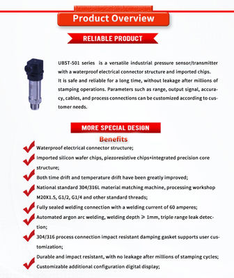 Oil Pressure Liquid Level Sensor with Easy Integration and Maintenance Range 0-400MPa