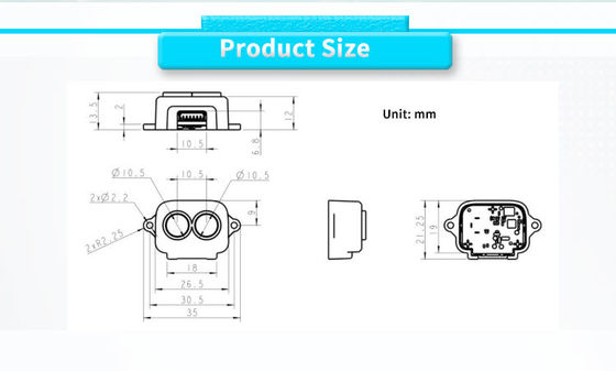 UNIVO UBJG-01Y 0.2-8m Measurement Laser Ranging Sensor for Traffic Flow Statistics