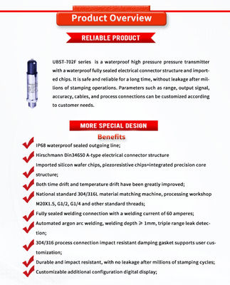 Customizable Range Pressure Sensor for UBST-702FY Univo Hirschman Electrical Connector