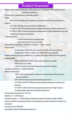 High precision range probe with customized temperature transmitter sensors