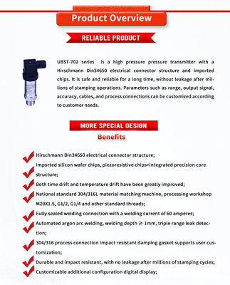 Hirschman Din34650 Connector Oil Liquid Level Sensors for High Pressure Applications