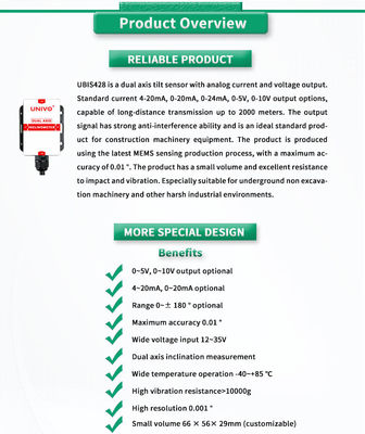 X-Y Measurement UBIS-428Y Dual Axis Inclinometer for High Precision Angle Measurement
