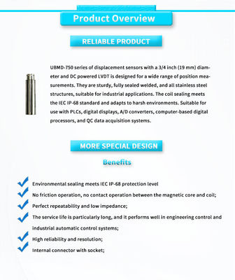 UBMD-750 High Precision UNIVO LVDT Linear Displacement Sensor Ideal for Nuclear Power Industry