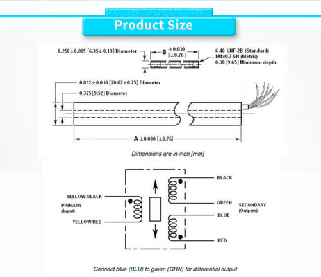 LVDT Linear Position Sensor for High-Temperature Applications -55°C to 150°C 220°C