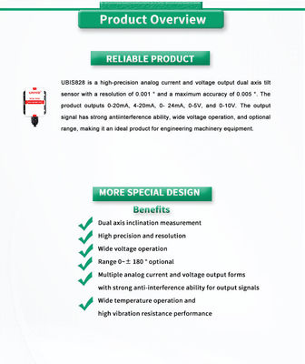 Customized OEM Support UBIS-828Y Dual Axis Inclinometer For Accurate Measurement