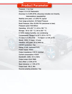 0.5-4.5V Output UNIVO AST2000-1000Y Pressure-1-2Bar Transmitter for Gases Oils and Liquids