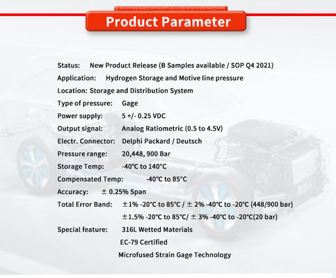 TE UBM71H2Y EC-79 Mobility Hydrogen Pressure Sensors For Fuel Cell Applications