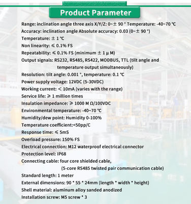 Dual Axis Inclination Sensor UBTA-PLY TTL Inclinometer With Customization Support