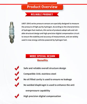 UBST-20H2Y 4-20mA 1-5V Hydrogen Pressure Transmitter For Nuclear Power Storage