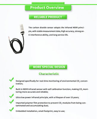 Customizable UBGA-CO2-1Y Real Time Monitoring RS485 Gas CO2 Concentration Sensor