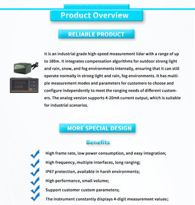 180m UNIVO UBJG-04Y UART CAN RS485 232 Digital Display Rangefinder with Lidar Alarm Sensor
