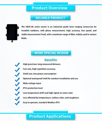 UBJG-06 Single Point Laser Distance Sensor 0.05-80m  for Industrial Control Monitoring