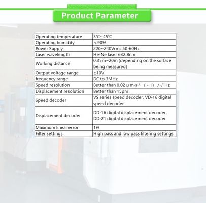 UBZD3000Y Single Point Laser Doppler Vibrometer Sensor For Vibration Monitoring