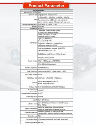 ±0.5%FS Comprehensive Accuracy UNIVO UBPT500-601TY 0.5-100m Liquid Level Gauge Sensor