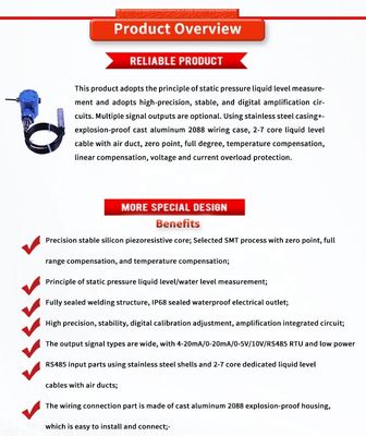 High- UNIVO UBPT500-601SY Explosion-proof Liquid Level Transmitter with 0.5-100m Range