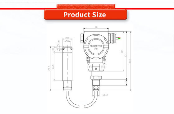 High- UNIVO UBPT500-601SY Explosion-proof Liquid Level Transmitter with 0.5-100m Range
