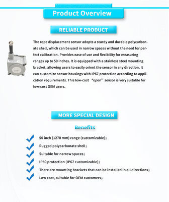 High Accuracy UNIVO UBPR-01Y Pull Rope Displacement Sensor for Customized Applications