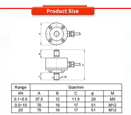 High Sensitivity UNIVO UBWP307Y Robotic Arm Electronic Scale for Tension and Compression Force Measurement Rated Load 0.1-20kN