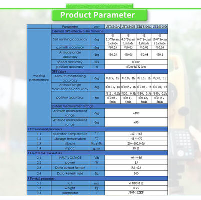 UBTS300Y Integrated Inertial Navigation System High Reliability and RS422 Output Form