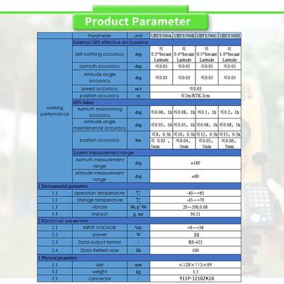 UBTS700Y Ship Navigation and Control UAV with Speed Accuracy of ≤0.03m/s and 20W Power