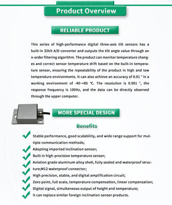 RS485 Communication X Y Z Inclination Sensor For Dual Axis Control And Angle Measurement