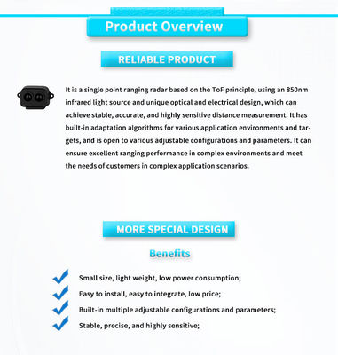 Mini Single Point Laser Distance Measuring Sensor 0.2-8m Range for Traffic Statistics
